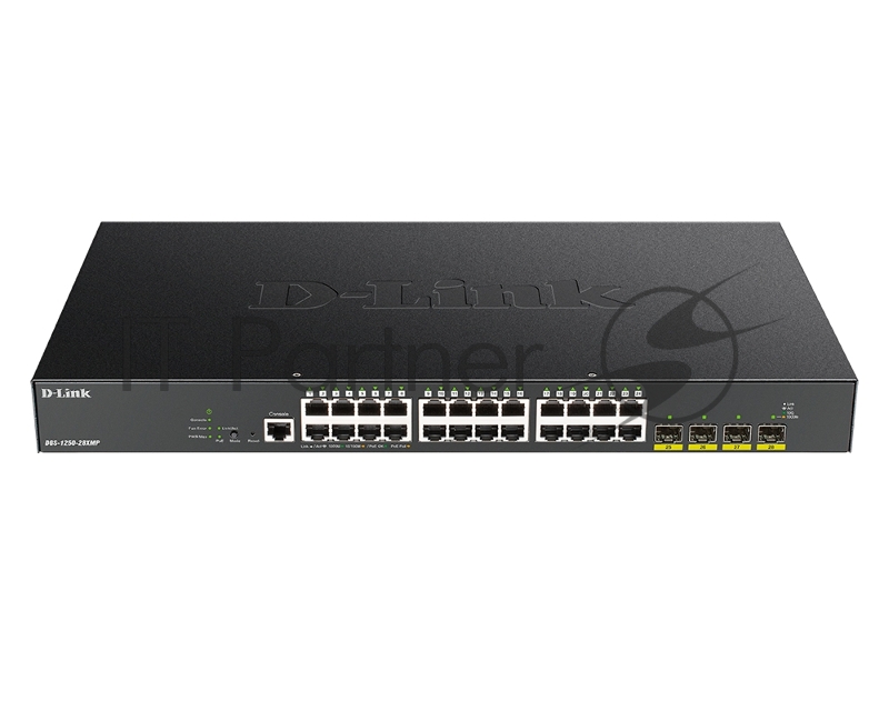 Коммутатор D-Link DGS-1250-28XMP/RU/A1A 24x1Гбит/с 4SFP+ 24PoE 370W управляемый