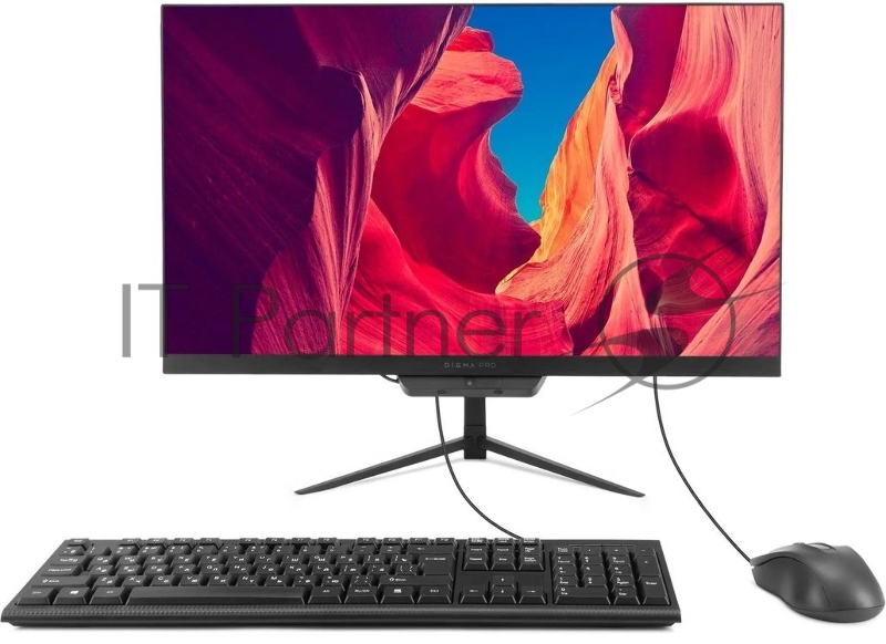Моноблок Digma Pro Base 23.8 Full HD i3 12100 (3.3) 16Gb SSD512Gb UHDG 730 Windows 11 Pro GbitEth WiFi BT 90W клавиатура мышь Cam черный 1920x1080
