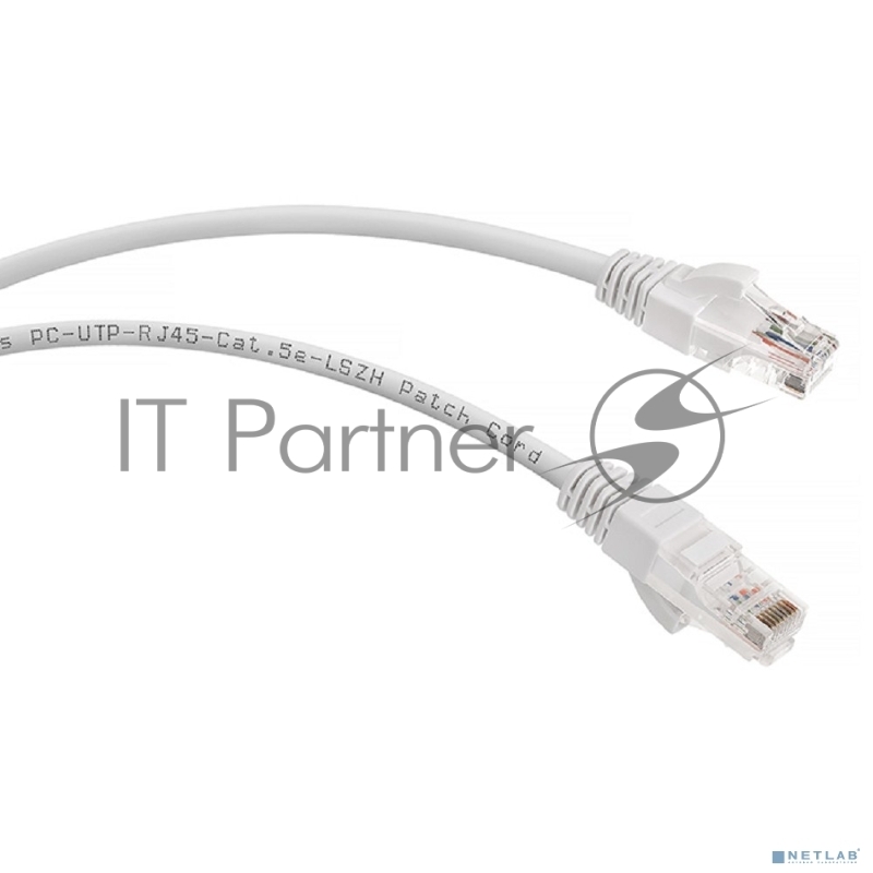 Шнур комм. Cabeus, кат. 5е, неэкр., U/UTP, RJ45/RJ45, LSZH, AWG24, 0.5м, белый