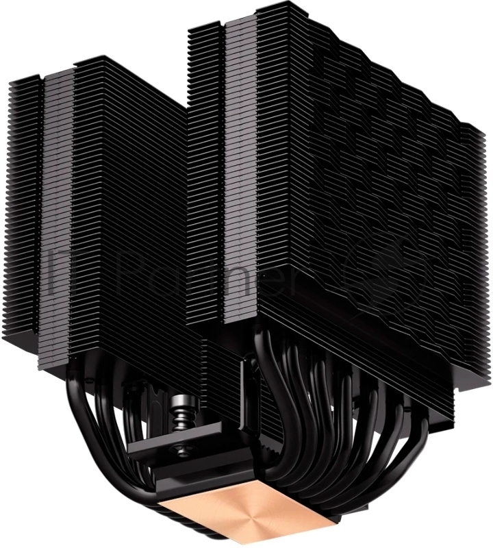 Кулер для процессора PCCooler RT720 TC BK (270W, 4-pin PWM, 157.5mm, Al/Cu, 7x6mm, 2x120mm, 73.32CFM, 34.9dBA, 2200RPM, S: 1851/1700/1200/115X, AM5/AM4, black)