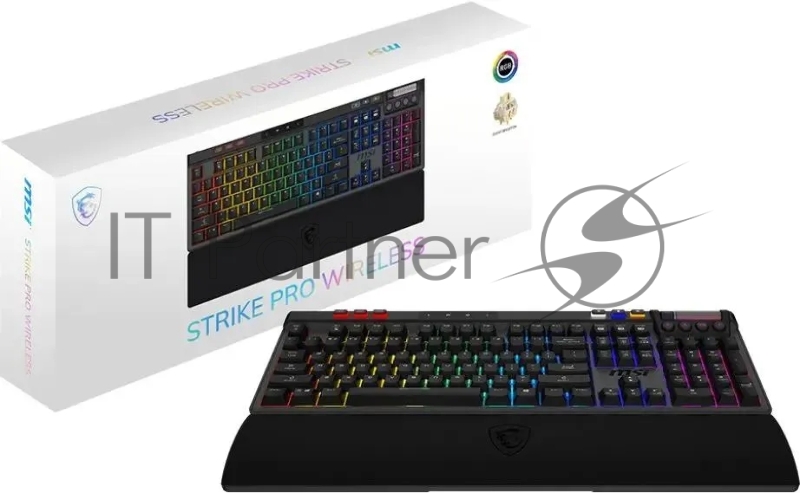 Клавиатура MSI STRIKE Pro W Silent механическая серый/черный USB Multimedia for gamer LED (подставка для запястий) (S11-43RU210-CLA)