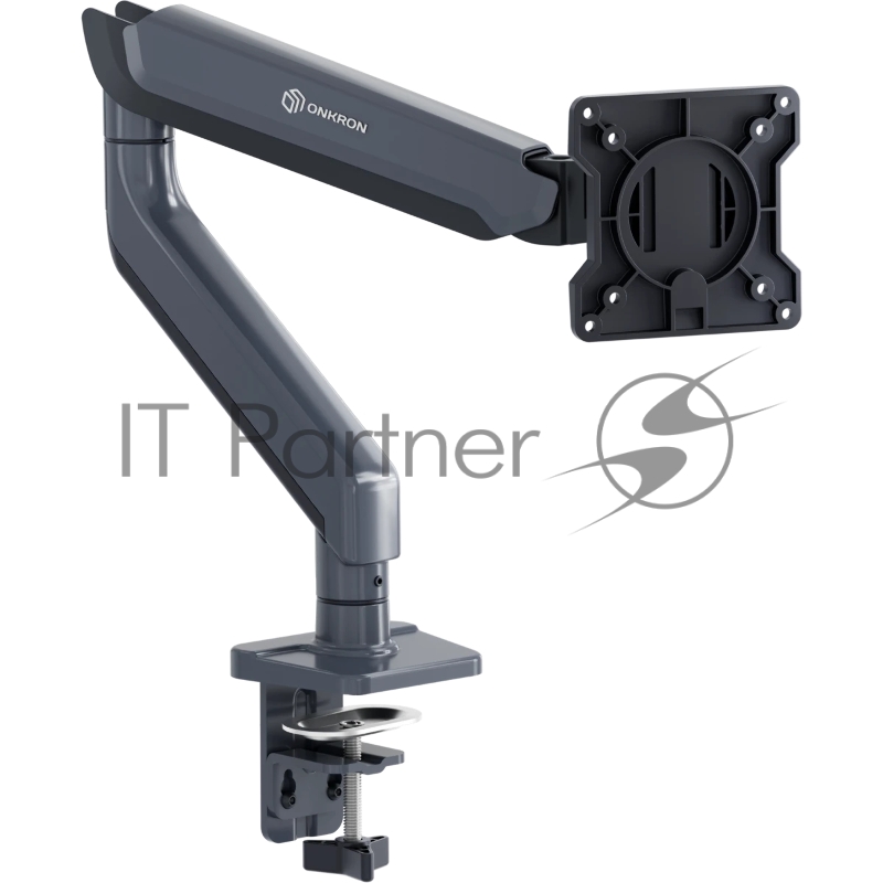 Кронштейн для мониторов ONKRON G95 GRAY 17-45 ГАЗЛИФТ макс 100*100 наклон -90/+60, поворот +-180°, 2 колена, от стены: до 561мм, регулируемая высота 225-528мм, вес до 15кг, графит