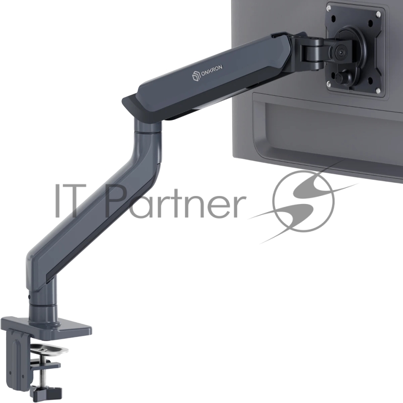 Кронштейн для мониторов ONKRON G95 GRAY 17-45 ГАЗЛИФТ макс 100*100 наклон -90/+60, поворот +-180°, 2 колена, от стены: до 561мм, регулируемая высота 225-528мм, вес до 15кг, графит