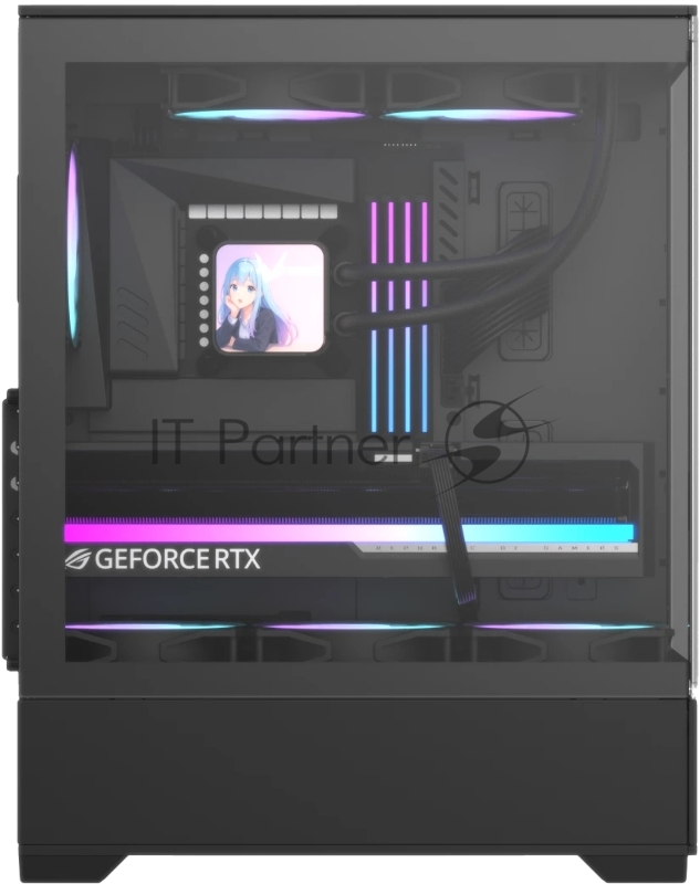 Корпус Formula Crystal Z1 V2 черный без БП ATX 1xUSB2.0 1xUSB3.0 1xUSB3.1 audio bott PSU