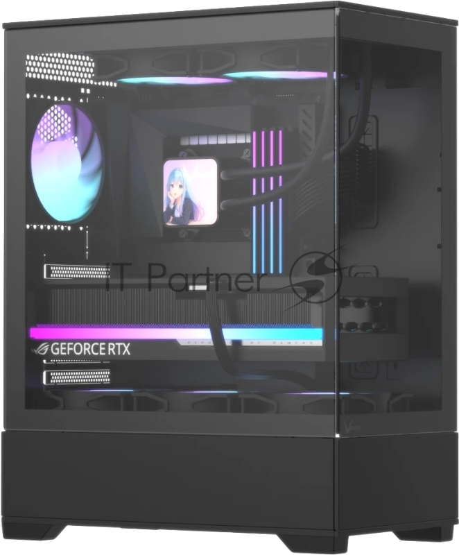 Корпус Formula Crystal Z1 V2 черный без БП ATX 1xUSB2.0 1xUSB3.0 1xUSB3.1 audio bott PSU