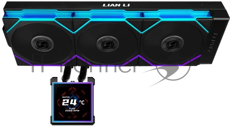 Система водяного охлаждения Lian-Li HydroShift II LCD-S 360TL ARGB Soc-AM5/AM4/1700/1851 черный 4-pin 33dB Al+Cu LCD Ret (G89.GHS2LCDS36TB.R0)