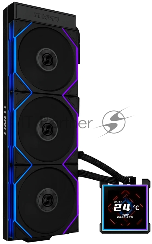 Система водяного охлаждения Lian-Li HydroShift II LCD-S 360TL ARGB Soc-AM5/AM4/1700/1851 черный 4-pin 33dB Al+Cu LCD Ret (G89.GHS2LCDS36TB.R0)