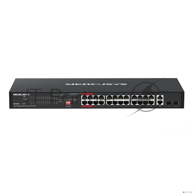 Гигабитный 28-портовый монтируемый в стойку коммутатор Mercusys MS128GP с 24 портами PoE+
