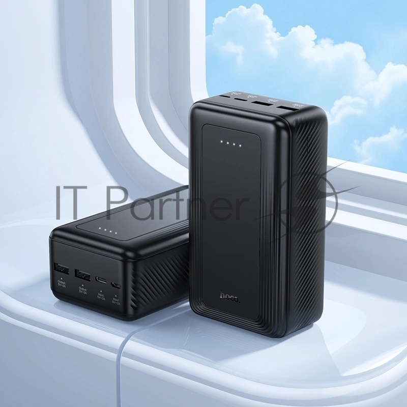 Внешний аккумулятор 30000mAh 2USB+1Type-C+1micro USB 2.0A Hoco J165B (Black)