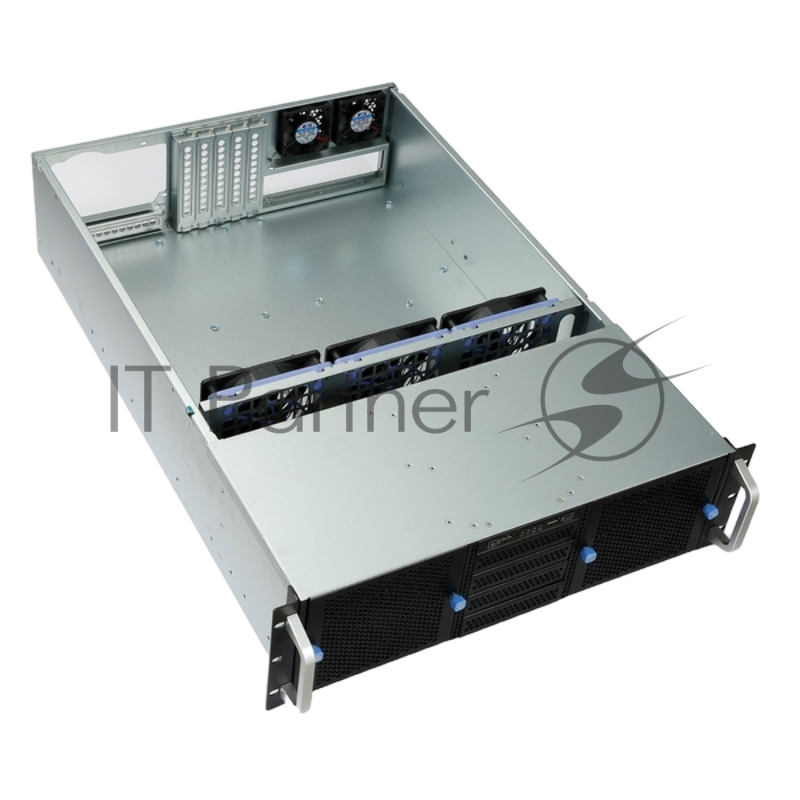 Серверный корпус YCC YRM-36514A0, 3U, E-ATX, w/o PSU, int. 10x3,5 + 4x3,5/2,5 HDD bays, 2x120mm front fans, 3x120mm middle fans, 2x60mm rear fans, 2xUSB 2.0, 5xFH PCIe vertical slots, 1xFHFL PCIe horizontal slot, depth 650mm, support ATX PSU, no rail