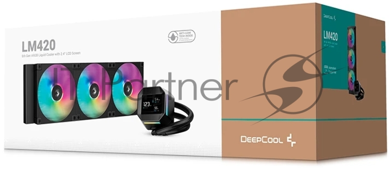 Кулер с водяным охлаждением Deepcool LM420 ARGB Soc-AM5/AM4/1200/1700/1851 черный 4-pin 25.2dB Al LCD 2176gr Ret (R-LM420-BKDMMC-1)