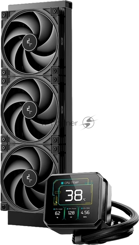 Система водяного охлаждения Deepcool Spartacus 360 ARGB Soc-AM5/AM4/1200/1700/1851 черный 4-pin 32.23dB Al LCD 2073gr Ret (R-SPT360-BKDSMP-G-1)
