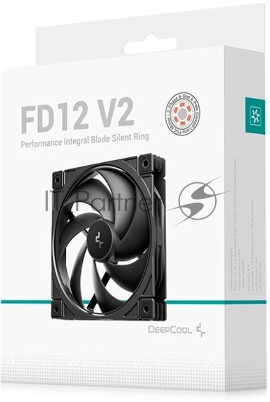 Вентилятор для корпуса Deepcool FD12 V2 120х120x25 черный 4-pin 35.6дБ (R-FD12V2-BKNPN1-G) Ret