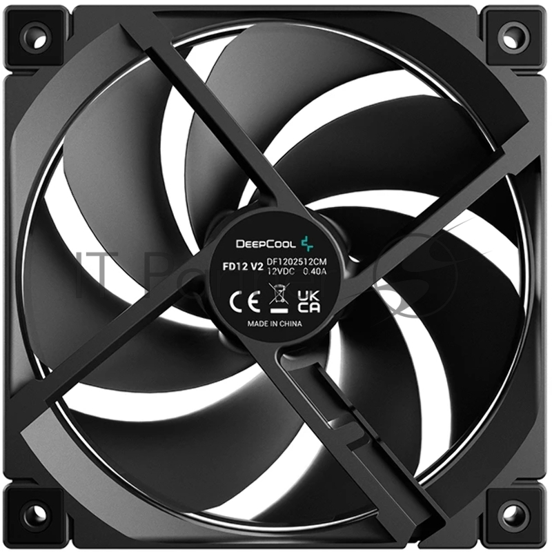 Вентилятор для корпуса Deepcool FD12 V2 120х120x25 черный 4-pin 35.6дБ (R-FD12V2-BKNPN1-G) Ret