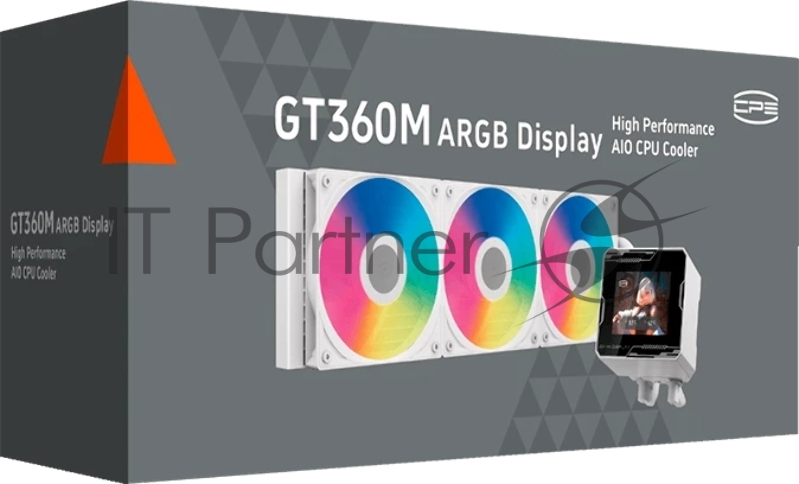 Система водяного охлаждения PcCooler GT360M Display ARGB Soc-AM5/AM4/1200/1700/1851 белый 4-pin 15-33.7dB Al LCD 310W Ret (GT360M-WHAWXX-GL)