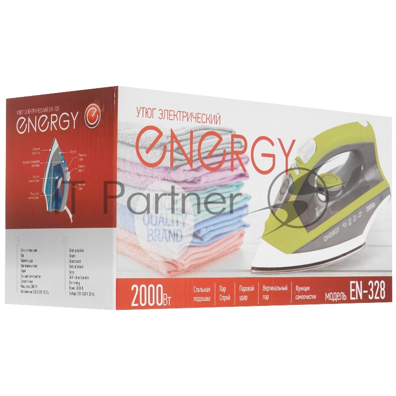 Утюг Energy EN-328 зеленый, 2000 Вт, 18 г/мин, 220 мл
