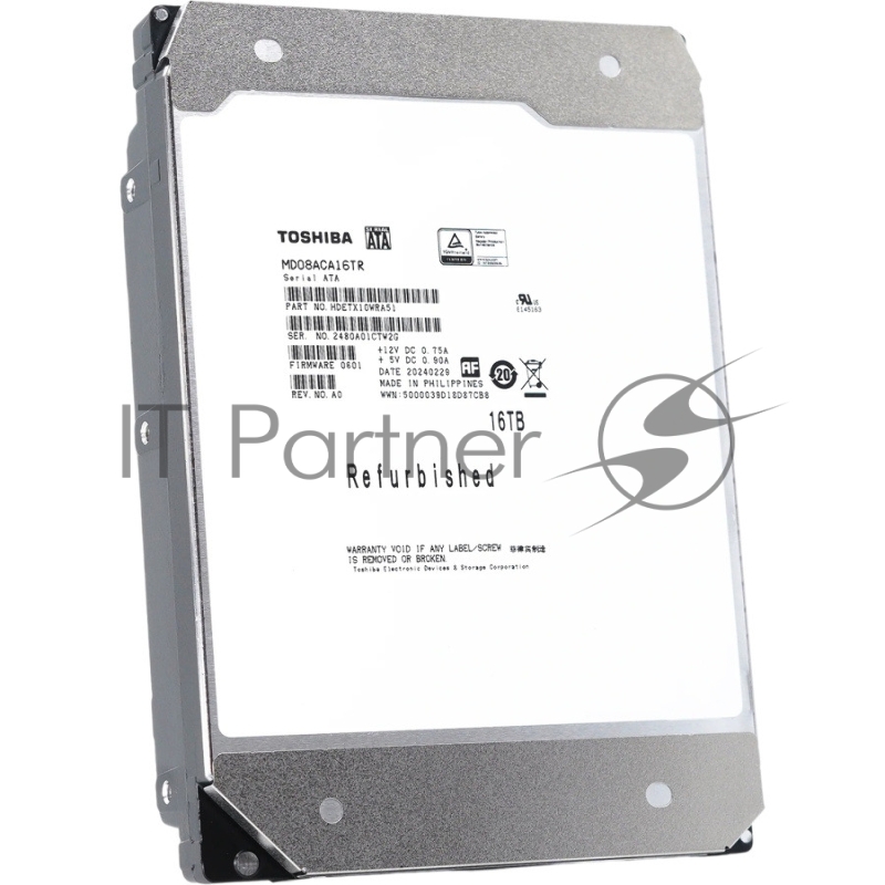 Жесткий диск HDD Toshiba MD08 SATA3 16Tb 3.5 7200 512Mb OFFICIAL RECERTIFIED 1 year warranty