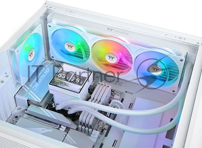 Система водяного охлаждения Thermaltake TH360 V3 Ultra Snow ARGB Soc-AM5/AM4/1200/1700/1851 белый 4-pin 37.8dB Al LCD 365W Ret (CL-W476-PL12SW-A)
