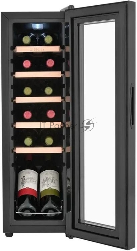 Винный шкаф ZÜGEL ZCWF123B, черный