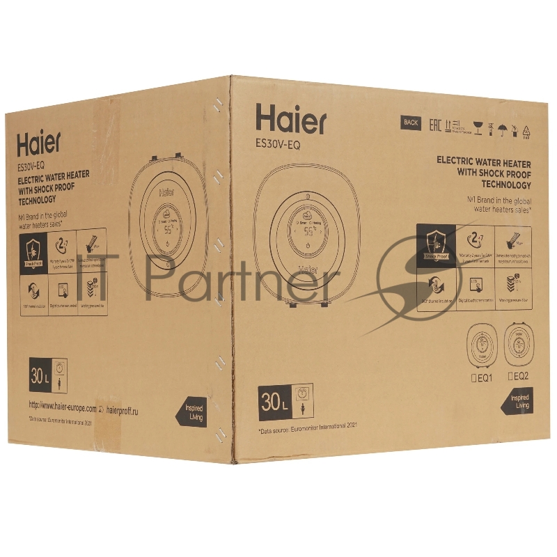 Водонагреватель накопительный 30л 2,5 кВт. Haier ES30V-EQ2 2500 Вт.