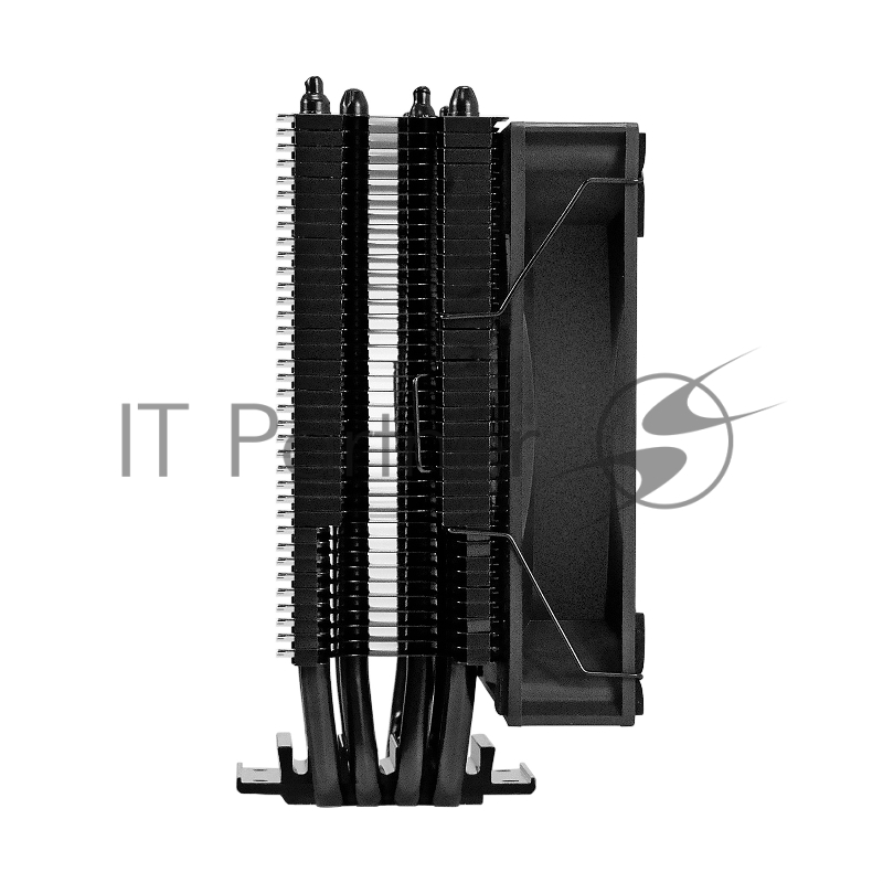 Кулер для процессора ExeGate Dark Magic EXX400V3-PWM.RGB (Al+Cu, черное покрытие, 4 тепл.трубки, LGA1150/1151/1155/1156/1200/17 TDP 140W, Fan 120mm, PWM, 800-1800RPM, Hydro bearing, 4pin, 11-24db,