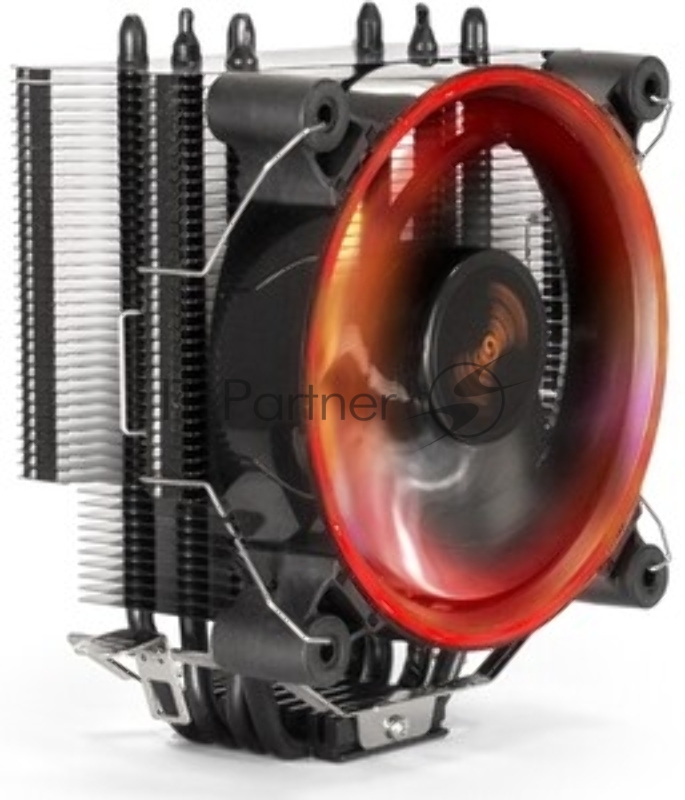 Кулер для процессора ExeGate Dark Magic EXX400V3-PWM.RGB (Al+Cu, черное покрытие, 4 тепл.трубки, LGA1150/1151/1155/1156/1200/17 TDP 140W, Fan 120mm, PWM, 800-1800RPM, Hydro bearing, 4pin, 11-24db,