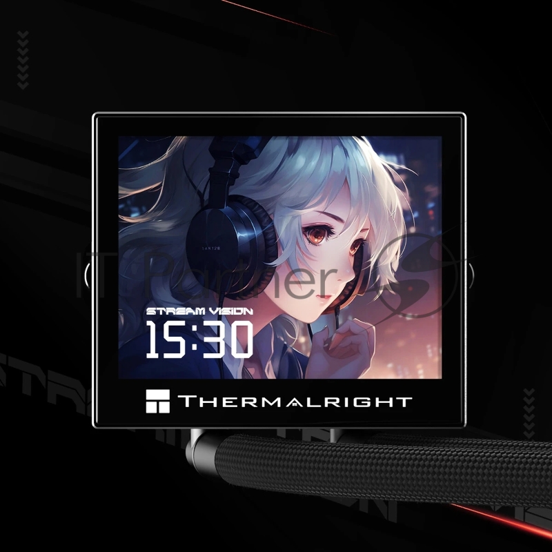Система водяного охлаждения Thermalright Stream Vision 360 Soc-AM5/AM4/1200/1700/1851 черный 4-pin 28.1dB Al LCD Ret (S-VISION-360-BL)