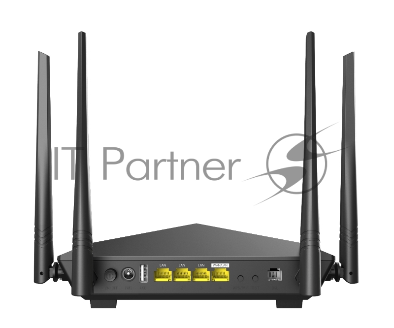 Двухдиапазонный Wi-Fi гигабитный VDSL/ADSL модем-маршрутизатор AX1500, 2,4/5 ГГц, до 1501 Мбит/с Tenda V15