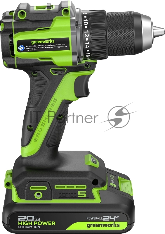 Дрель безударная Greenworks DD560 патрон:быстрозажимной реверс (3708407CUC)