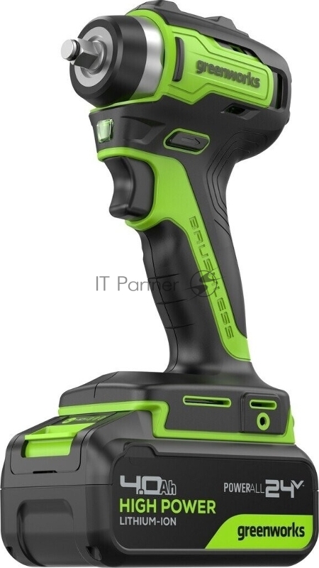 Гайковерт Greenworks G24IW200 аккум. патрон:квад.3/8 (3803607CUB)