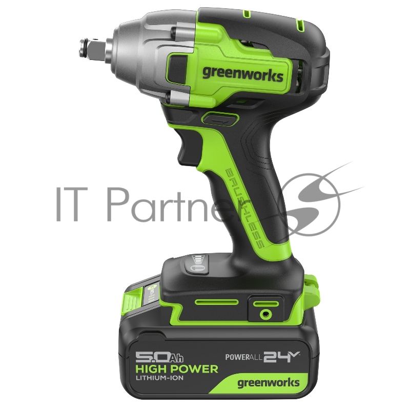 Гайковерт Greenworks GD24IW400 аккум. патрон:квад.1/2 (3802907CUG)