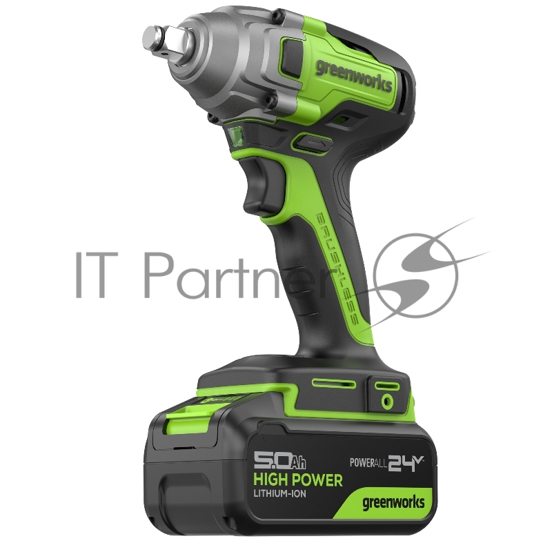 Гайковерт Greenworks GD24IW400 аккум. патрон:квад.1/2 (3802907CUG)