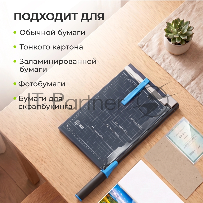 Резак сабельный Cactus CS-CUT-GM412 A4/12лист./320мм/автоприжим/за экран
