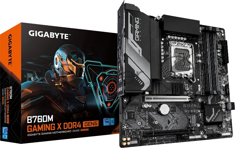 Материнская плата Gigabyte B760M GAMING X DDR4 GEN5 B760, LGA1700, 4xDDR4, 2*PCI-Ex16, 2*M.2, 1*Type-C, 5*USB3.2Gen1, 9*USB2.0, 4*SATA3.0, 2.5G, DP, HDMI, ATX, RTL