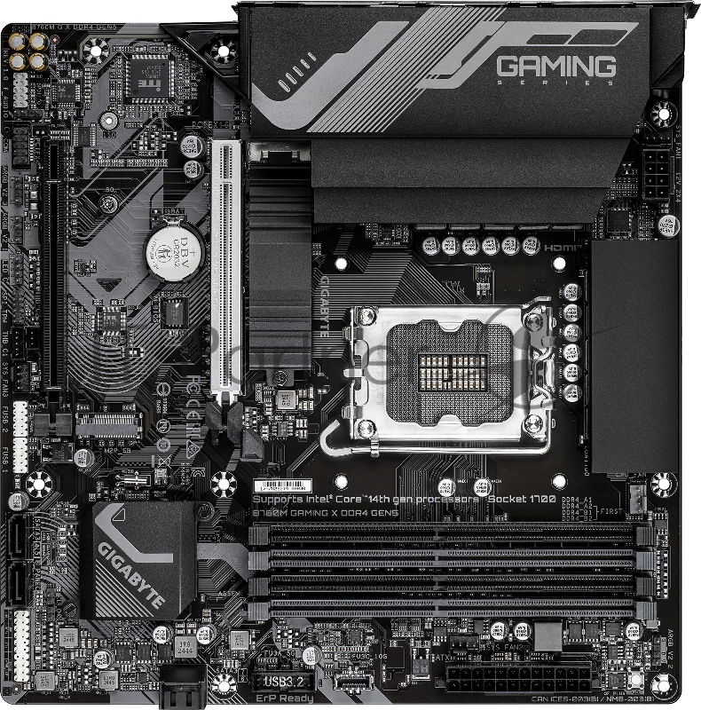 Материнская плата Gigabyte B760M GAMING X DDR4 GEN5 B760, LGA1700, 4xDDR4, 2*PCI-Ex16, 2*M.2, 1*Type-C, 5*USB3.2Gen1, 9*USB2.0, 4*SATA3.0, 2.5G, DP, HDMI, ATX, RTL