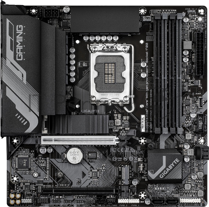 Материнская плата Gigabyte B760M GAMING X DDR4 GEN5 B760, LGA1700, 4xDDR4, 2*PCI-Ex16, 2*M.2, 1*Type-C, 5*USB3.2Gen1, 9*USB2.0, 4*SATA3.0, 2.5G, DP, HDMI, ATX, RTL