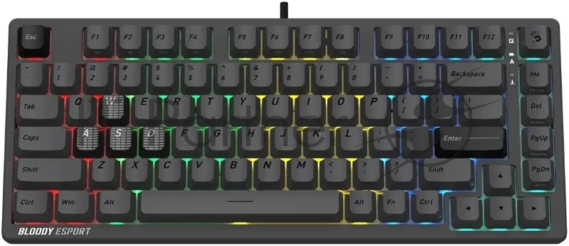 Клавиатура A4Tech Bloody MS76 темно-серый USB Multimedia for gamer LED (MS76)