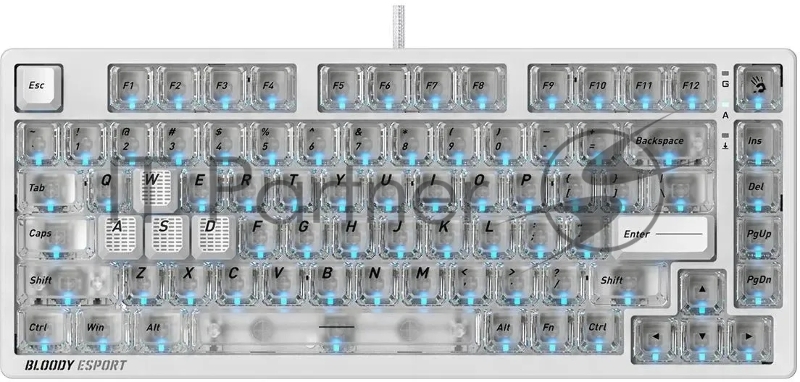 Клавиатура A4Tech MS76 белый USB Multimedia for gamer LED
