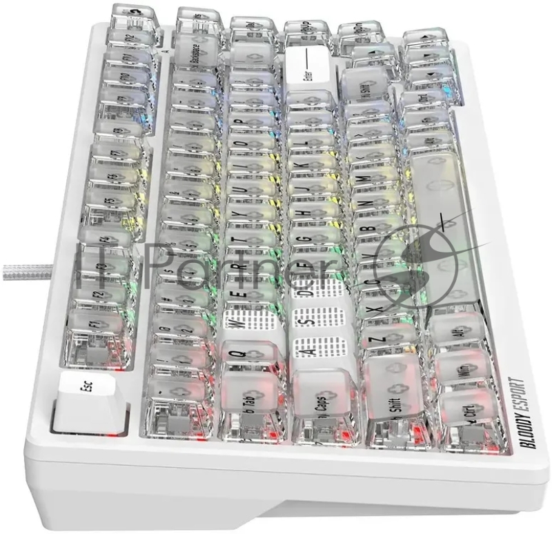 Клавиатура A4Tech MS76 белый USB Multimedia for gamer LED