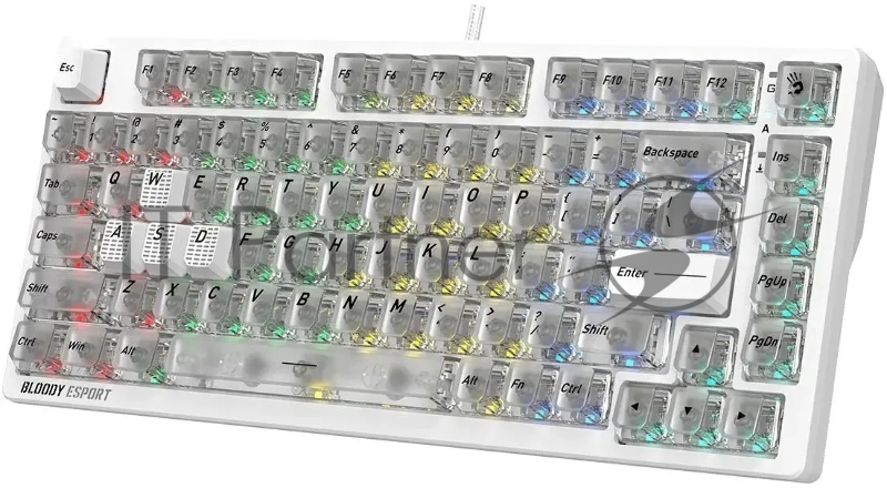 Клавиатура A4Tech MS76 белый USB Multimedia for gamer LED