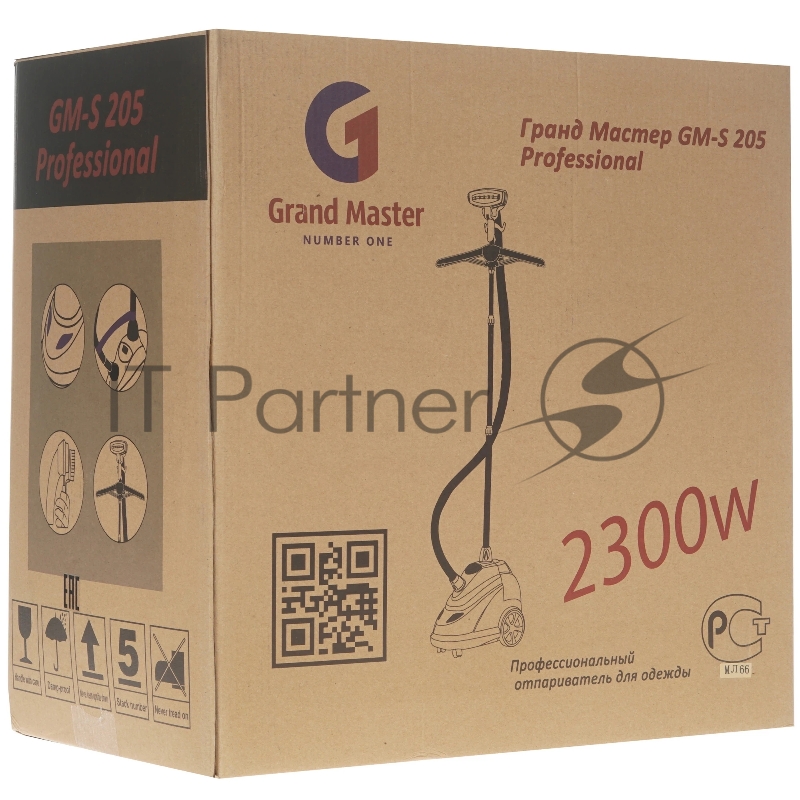 Отпариватель Grand Master GM-S205 Professional красный, 2300 Вт, 80 г/мин, 2500 мл