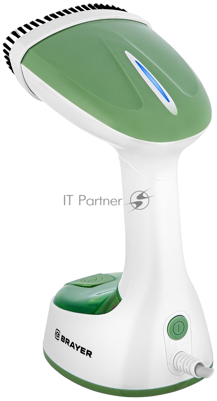 Отпариватель BRAYER BR4128GN, 1500 Вт, пар 20 г/мин, съем.щетка, фиксация пара, 120 мл