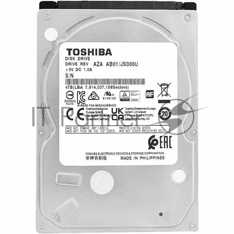 Жесткий диск Toshiba SATA 4TB 2.5 6.0 Gbit/s 15mm 5400 rpm 128Mb OFFICIAL RECERTIFIED 1 year warranty (replacement ST4000LM024)