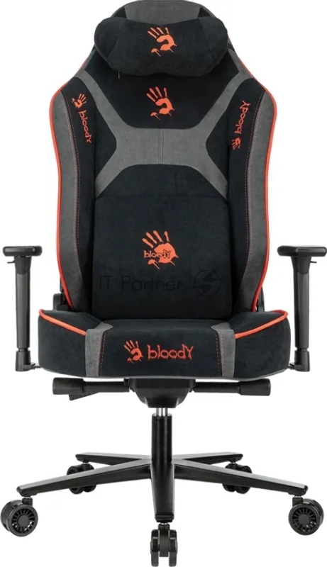 Кресло игровое A4Tech Bloody GC-680 черный/серый искусственная замша с подголов. крестов. металл