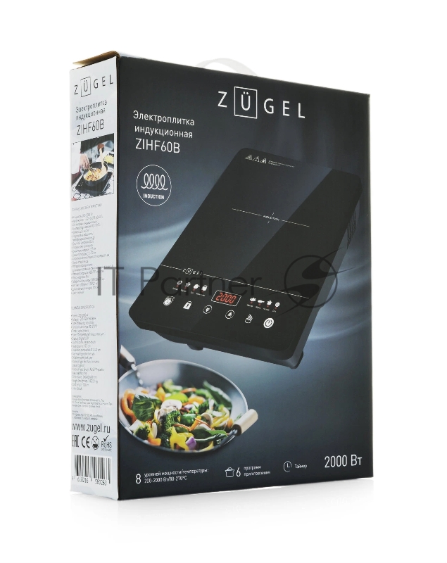 Настольная плита ZUGEL ZIHF60B, черная