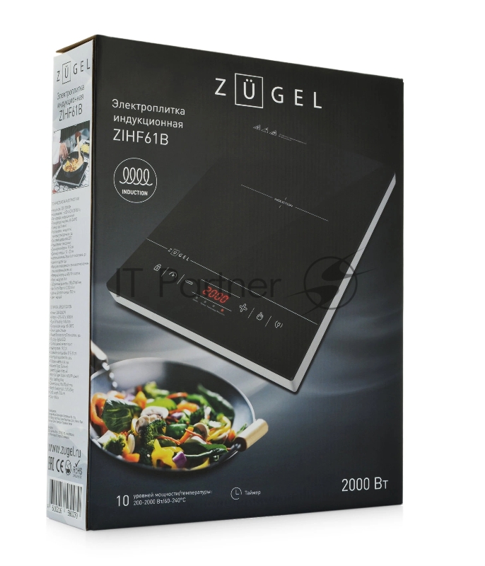 Настольная плита ZUGEL ZIHF61B, черная