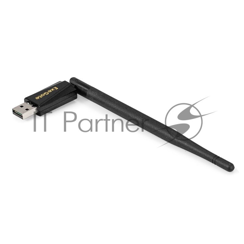 Сетевой адаптер Wi-Fi 4 ExeGate EDWA-137-N300-1 (Беспроводной USB адаптер, Wi-Fi N (b/g/n), чипсет Realtek8192, до 300 Мбит/с на 2,4 ГГц, внешняя 3dBi антенна, USB 2.0)