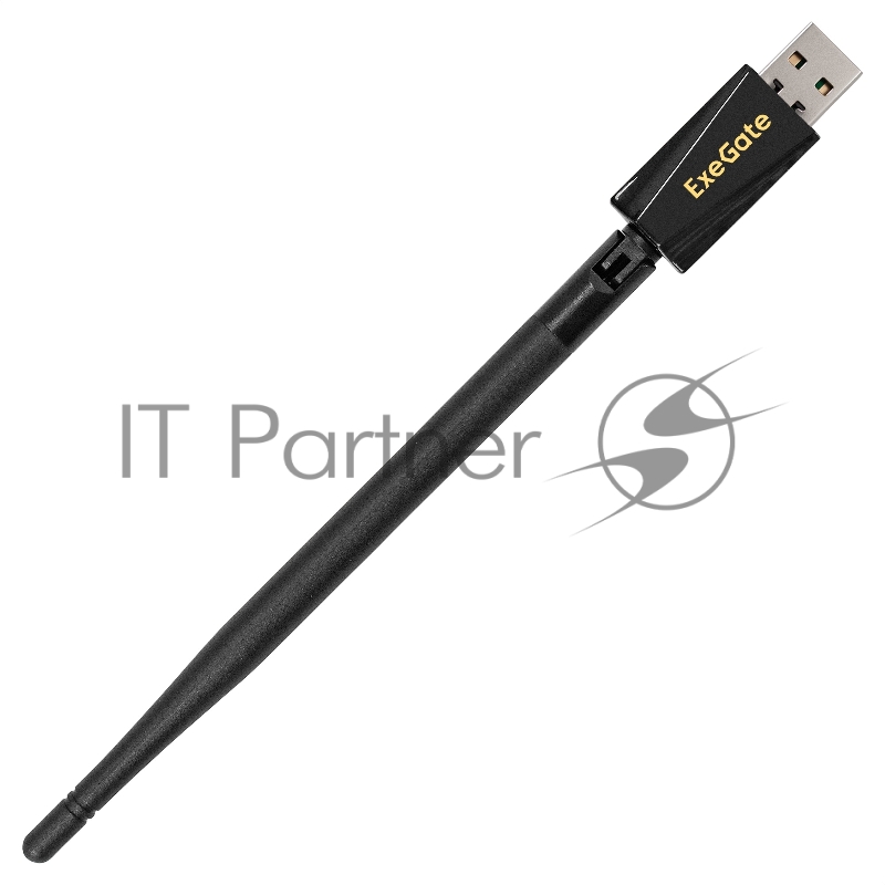 Сетевой адаптер Wi-Fi 4 ExeGate EDWA-137-N300-1 (Беспроводной USB адаптер, Wi-Fi N (b/g/n), чипсет Realtek8192, до 300 Мбит/с на 2,4 ГГц, внешняя 3dBi антенна, USB 2.0)