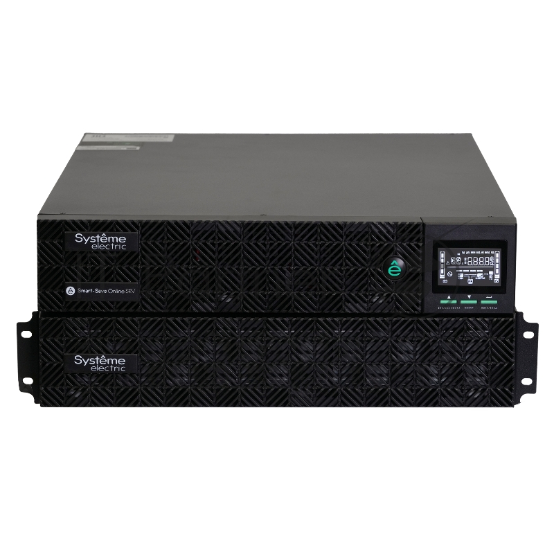Источник бесперебойного питания Systeme Electric Smart-Save Online SRV 6000 ВA, 6000 Вт, 230 В, 1:1, 2U+2U, конвертируемый форм-фактор, 16 шт. АКБ, 12В 9Ач, клеммы, размеры 440x600x174 мм
