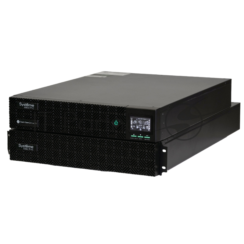 Источник бесперебойного питания Systeme Electric Smart-Save Online SRV 6000 ВA, 6000 Вт, 230 В, 1:1, 2U+2U, конвертируемый форм-фактор, 16 шт. АКБ, 12В 9Ач, клеммы, размеры 440x600x174 мм
